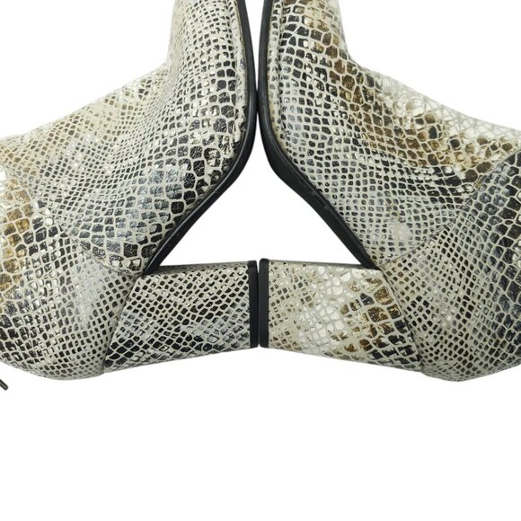 Diba True Pay Phone Chelsea Ankle Boots Womens 8 Reptile Print Zip Block Heel - Picture 16 of 16